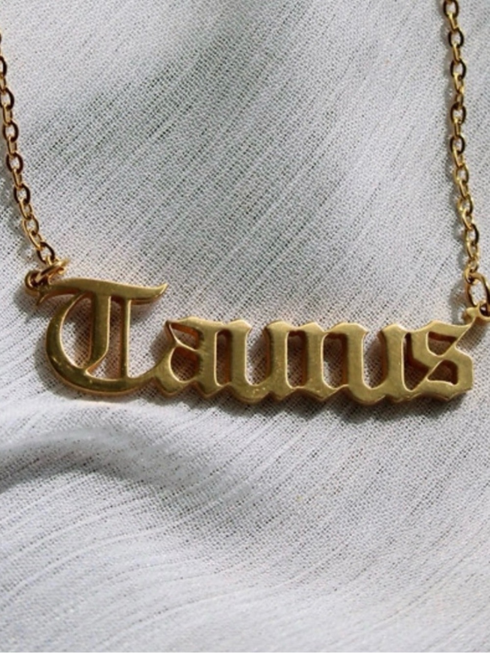 Gold Taurus Stainless Steel Zodiac Sign Chain Necklace